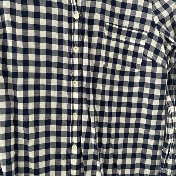 J. Crew navy & white gingham button down - Picture 2 of 2